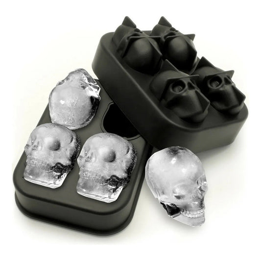 Cubetera Calavera Craneo Molde De Silicona 4 Hielos - Cukin