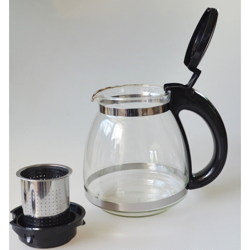 Tetera Jarra Vidrio Filtro Acero Inoxidable Té 1.1lt Norplat