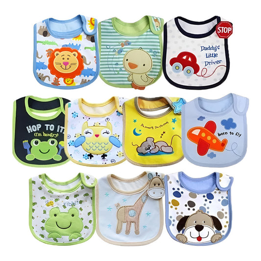 Pack 3 Baberos Impermeables Bebés Varios Diseños Infaltable