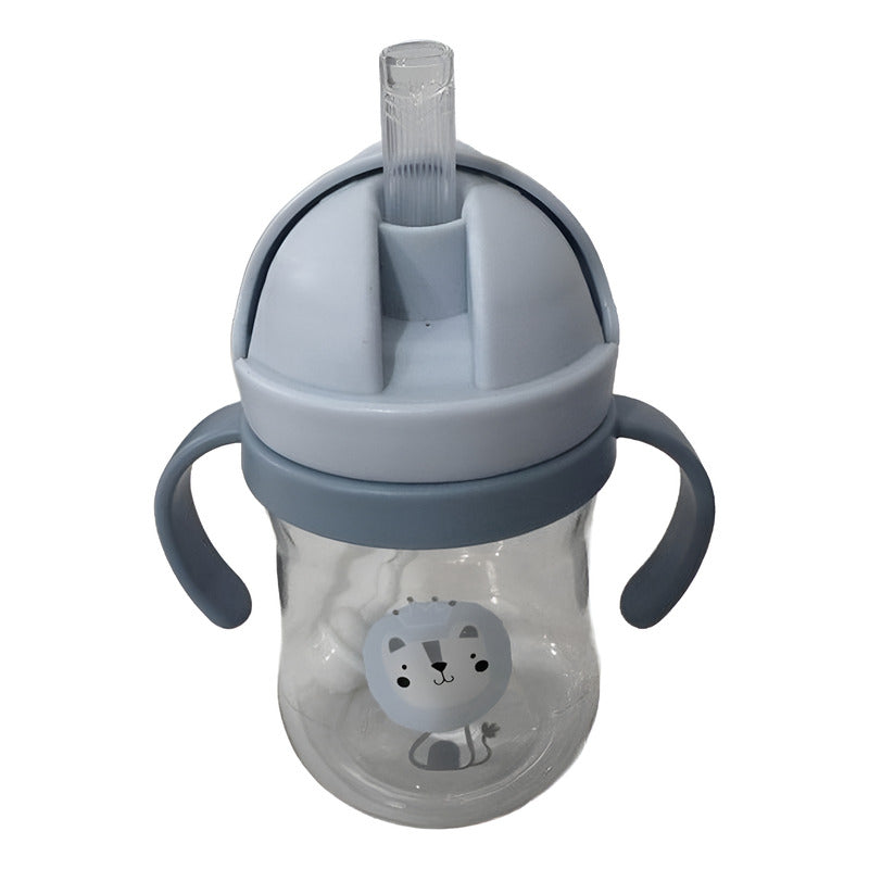 Vaso Antiderrame Norplat Para Bebe Con Bombilla 250ml 360° Celeste León