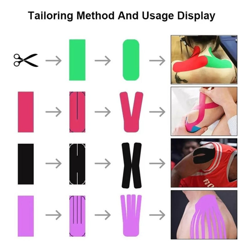 Cinta Kinesiológicas Vendaje Neuromuscular Tape X6pcs 5mx5cm