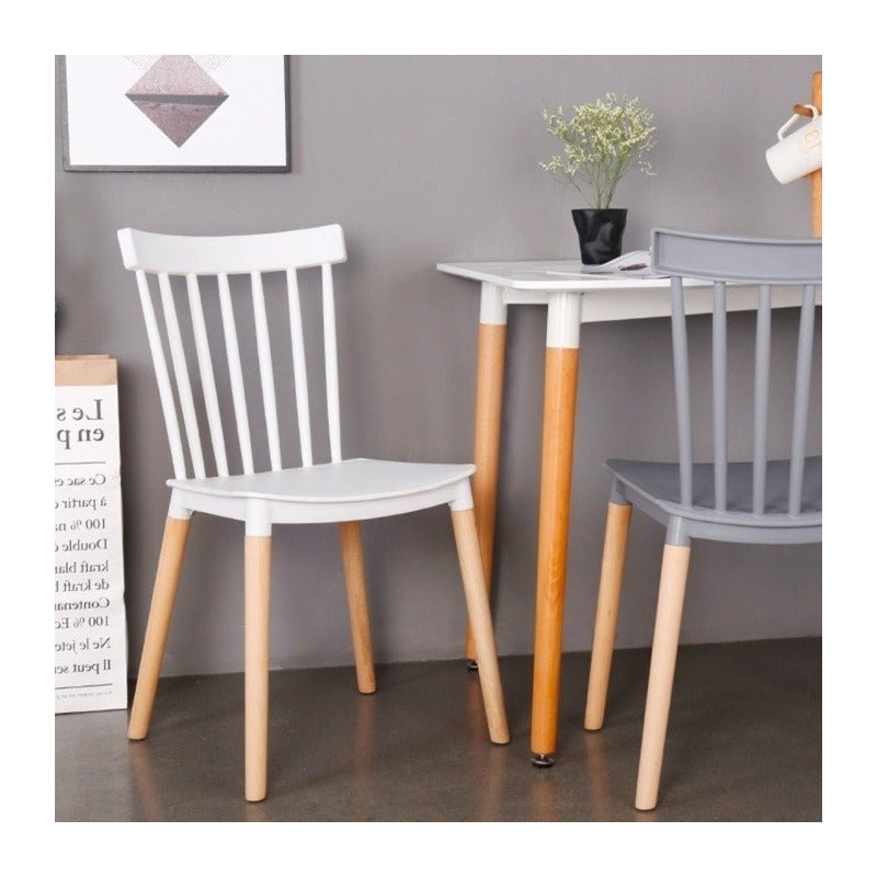 Silla Windsor Pack 4 Estilo Retro Estructura De La Silla Blanco