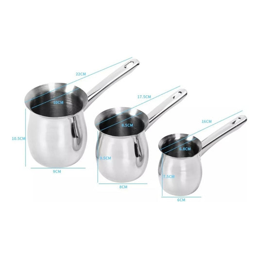 Set 3 Ollas Lecheras Acero Inolxidable Para Café Té Milk Pot