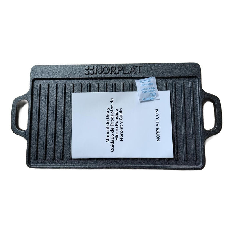 Plancha Churrasquera Norplat Hierro Fundido 2en1 45x22x1.5cm