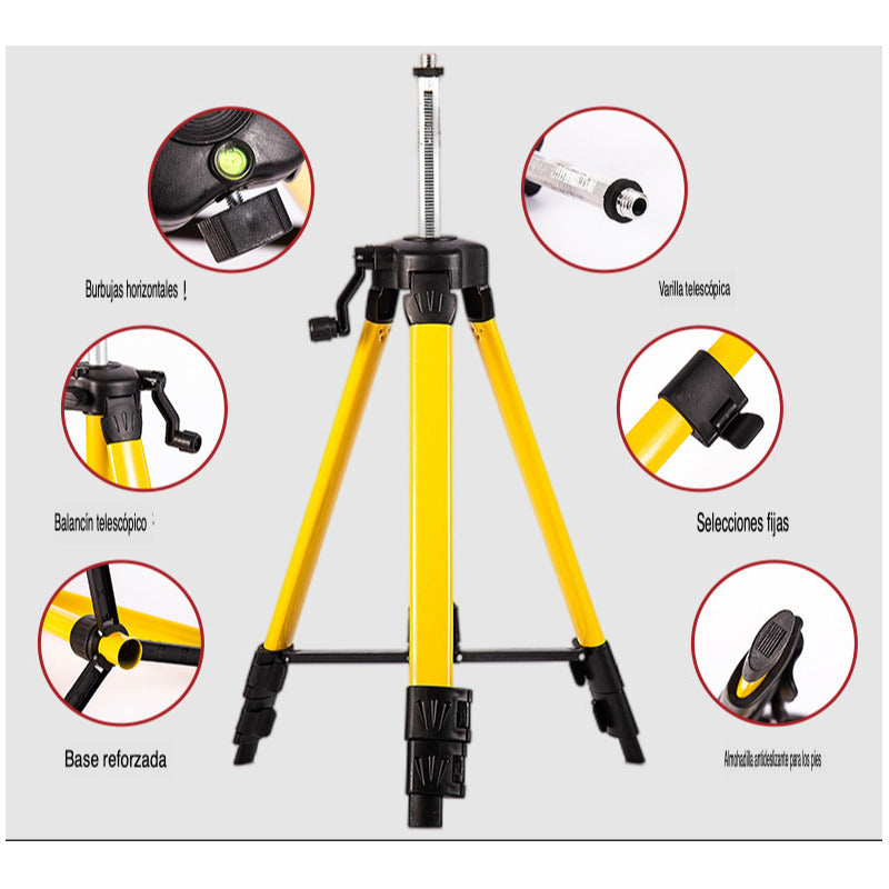 Nivel Laser 5 Líneas Profesional Con Trípode Base - Norplat