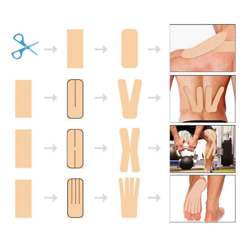 Cinta Kinesiológicas Vendaje Neuromuscular Tape X6pcs 5mx5cm