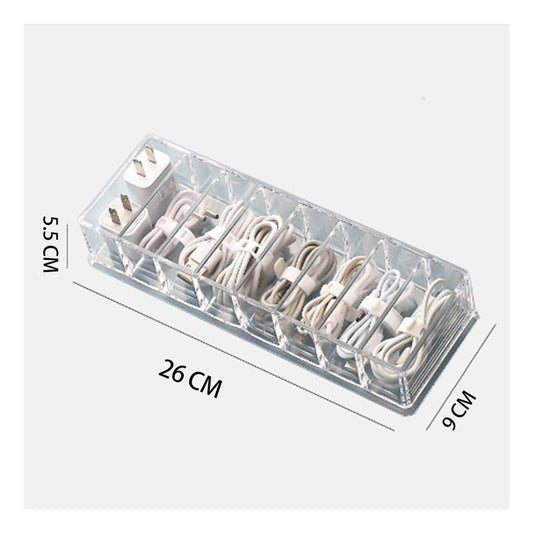 Caja Almacenamiento Organizadora Plastica Cable Tapa Norplat Blanco