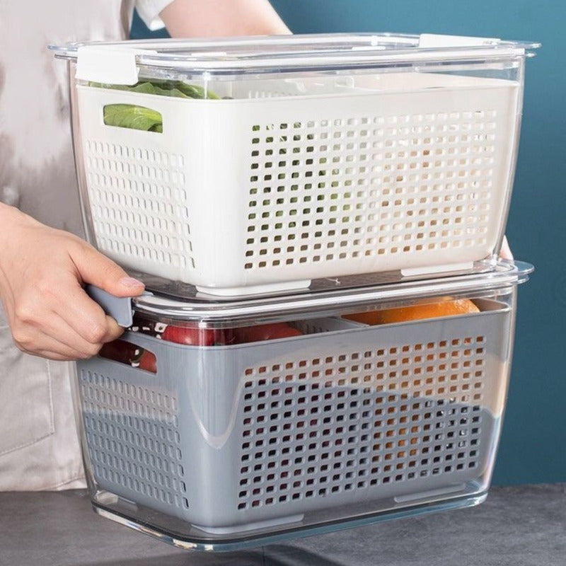 Caja Organizadora Con Cesta Refrigerador Despensa 1.7 Lt