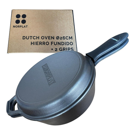 Dutch Oven Norplat Ø26cm 2 Sartenes Hierro Fundido + 2 Grip