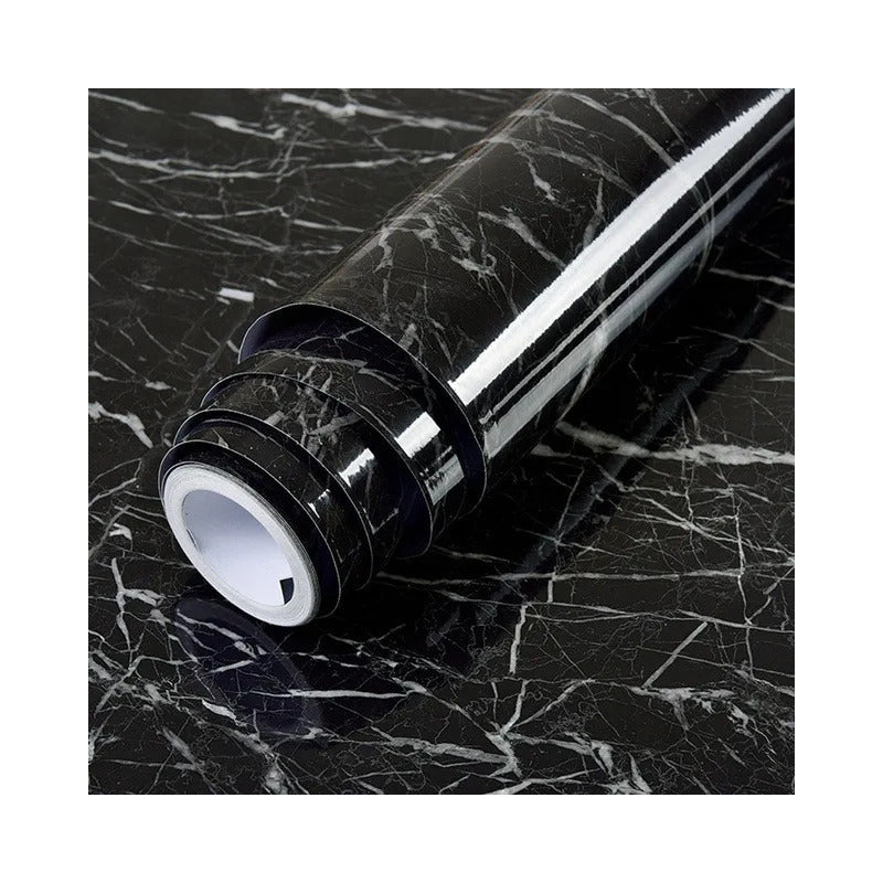 Vinilo Decorativo Adhesivo Norplat Para Cocina Marmol 2mts Negro