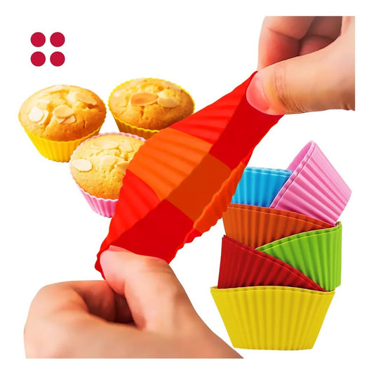 Set X 12 Moldes De Silicona P/ Muffin O Cupcake Ø7cm - Cukin