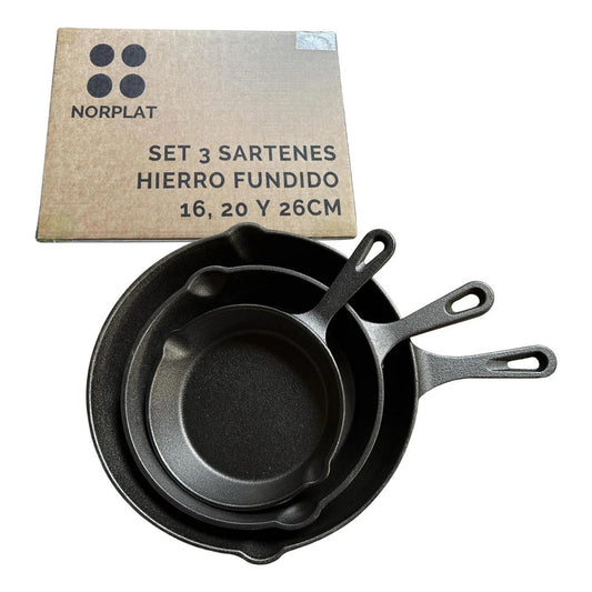Sartenes De Hierro Fundido Juego De Sartenes 3 Piezas Cukin