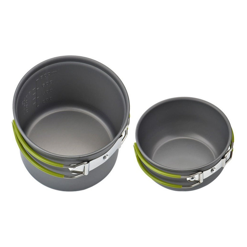 Set Ollas Camping 6 Piezas Con Cubiertos Y Estuche - Cukin