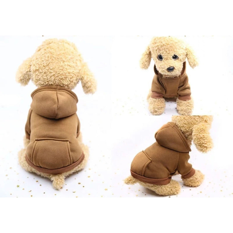 Polerón Con Gorro Ropa Chaleco Perro Abrigo Invierno Norplat Café M