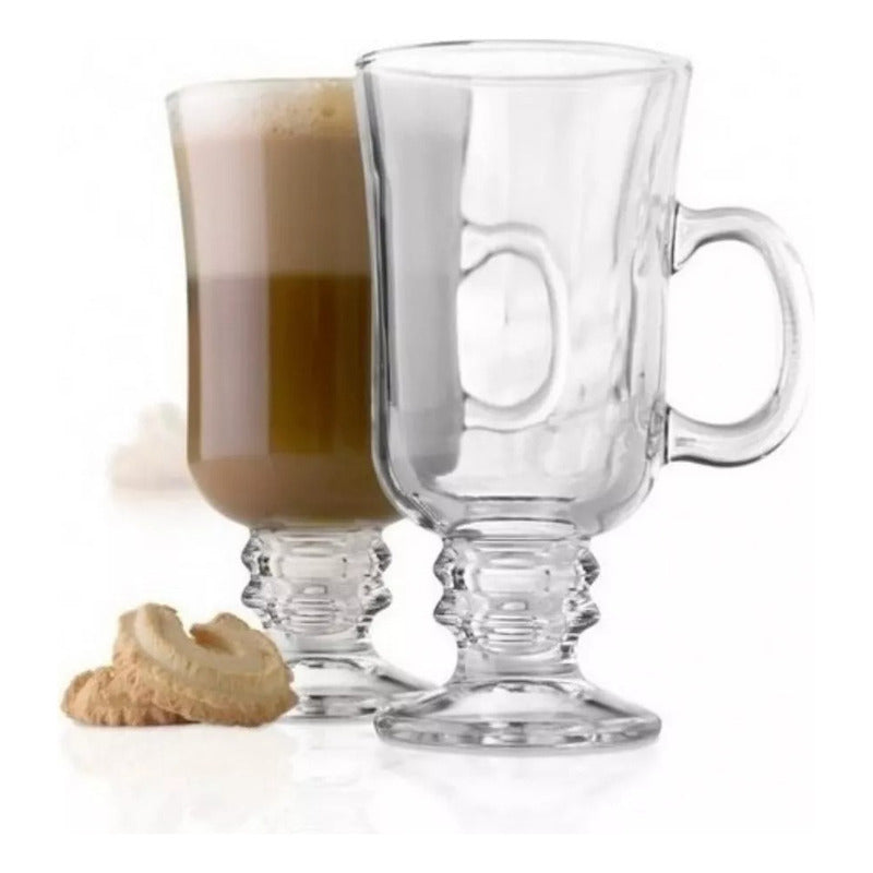 Set 6 Tazas Para Capuchino Café Té Vidrio 250ml Cappuccino