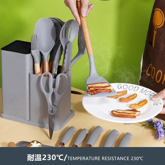 Set 19 Utensilios Cocina Acero Inoxidable Silicona - Norplat