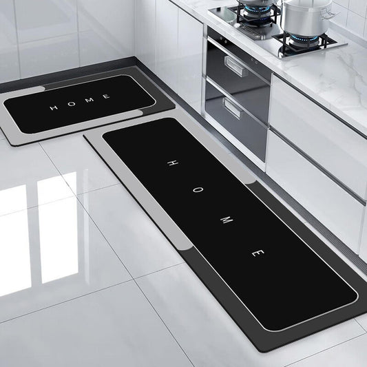 2 Alfombras De Cocina Norplat - Piso De Goma Antideslizante Gris Claro Home