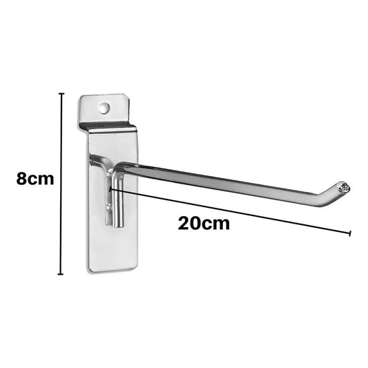 Pack 50 Ganchos Exhibidor 20cm 4mm Panel Ranurado - Norplat