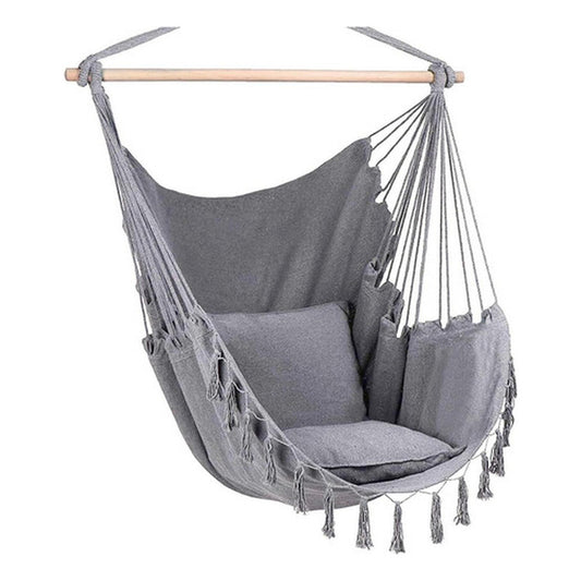 Silla Colgante Columpio Hamaca Con Almohadones - Norplat Gris