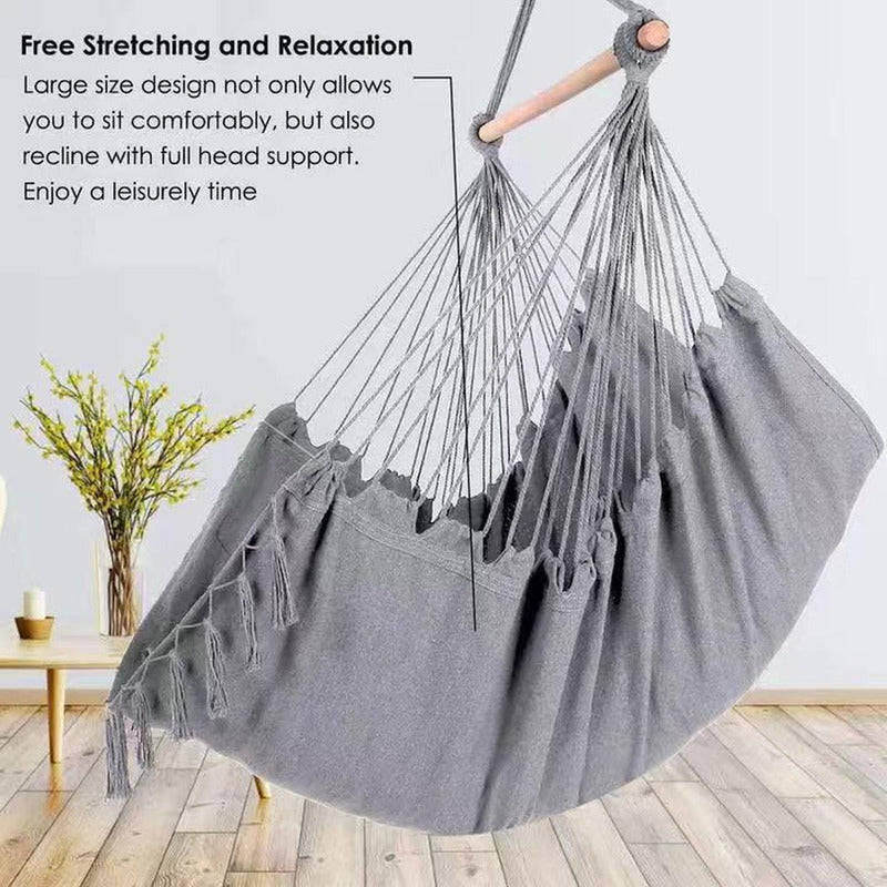 Silla Colgante Columpio Hamaca Con Almohadones - Norplat Gris