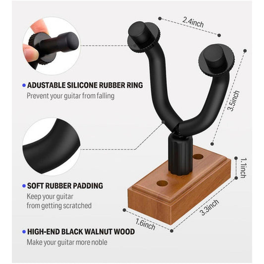Soporte Guitarra De Pared En Madera Colgador Bajo - Norplat