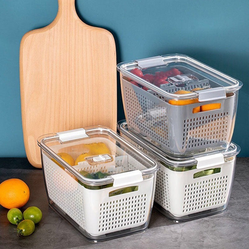 Caja Organizadora Con Cesta Refrigerador Despensa 1.7 Lt
