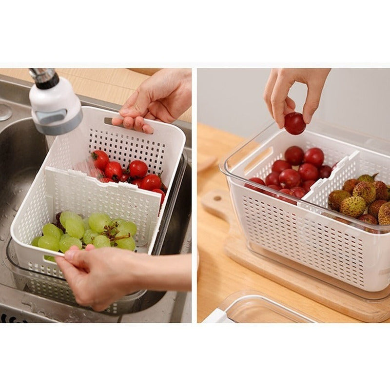 Caja Organizadora Con Cesta Refrigerador Despensa 1.7 Lt