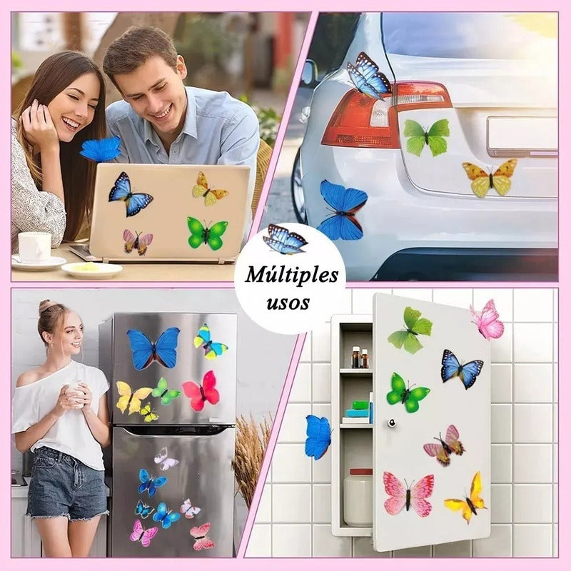 96pcs Mariposas Decorativas Pegatina 3d Calcomanía Etiqueta