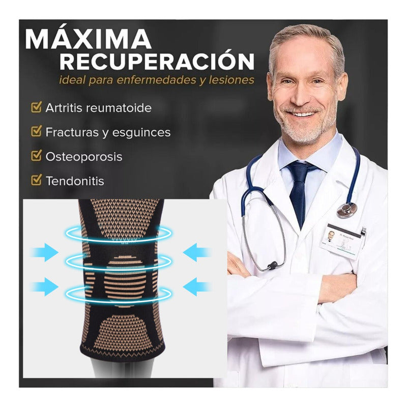 Rodillera Deportiva Ortopédica Soporte Compresion Cobre Par