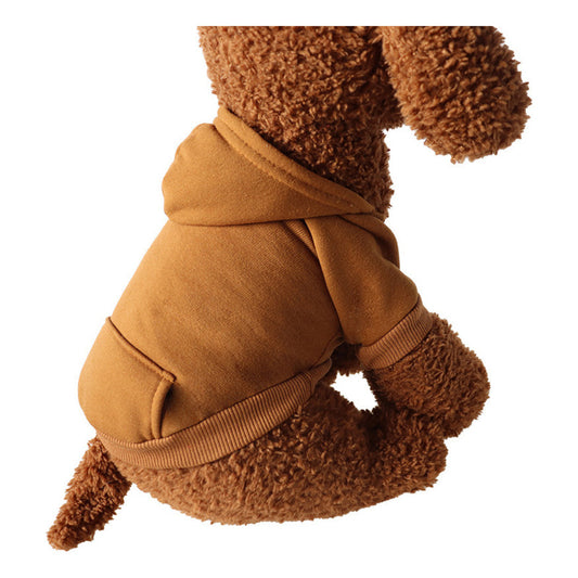 Polerón Con Gorro Ropa Chaleco Perro Abrigo Invierno Norplat Café Xl