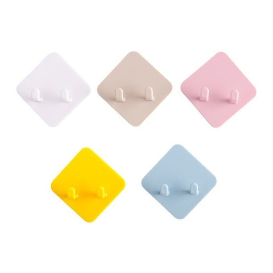 Pack De 5 Ganchos Dobles Auto Adhesivos Ideal Cocina Baño