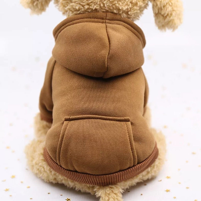 Polerón Con Gorro Ropa Chaleco Perro Abrigo Invierno Norplat Café S