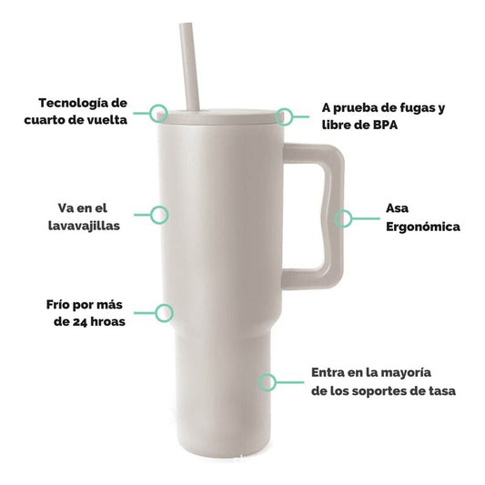 Norplat Tumbler 1180ml Vaso Térmico 40oz 1180ml Con Bombilla