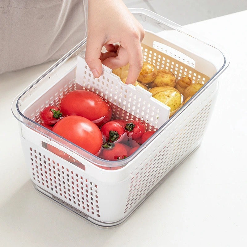 Caja Organizadora Con Cesta Refrigerador Despensa 1.7 Lt