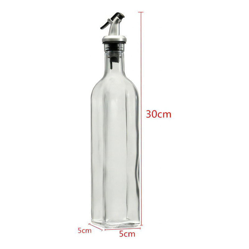 2 Botellas Vidrio 500ml Dispensador Aceitero Vinagre Norplat