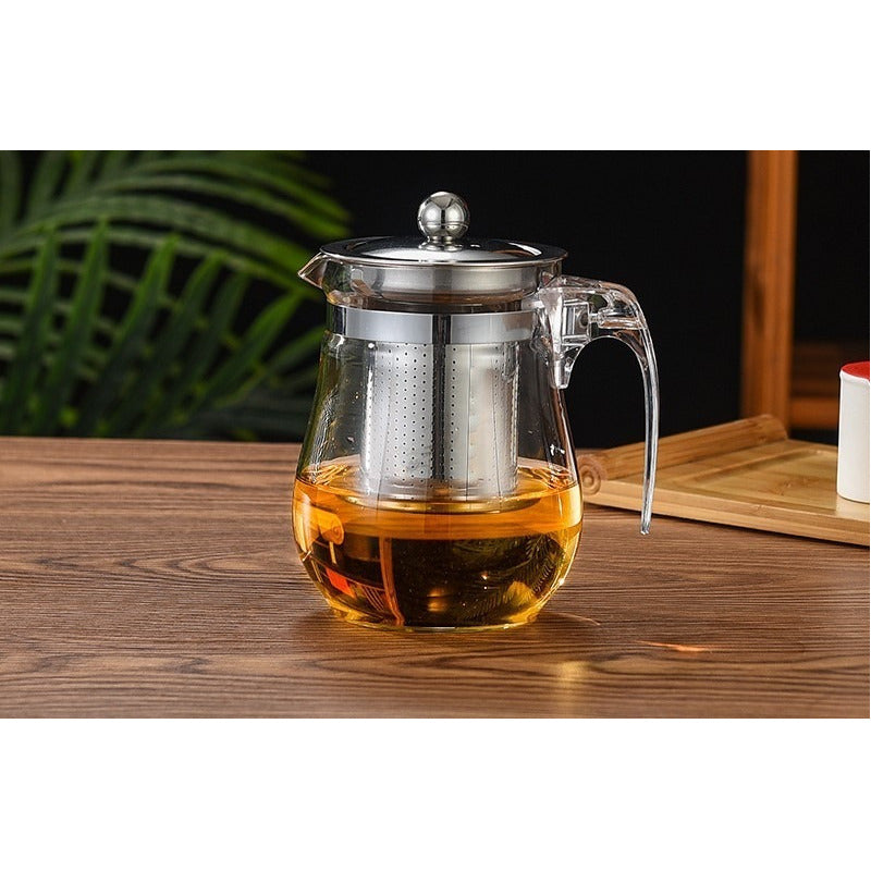Set Tetera Té Acero Vintage Vidrio 500 Ml Premium - Cukin