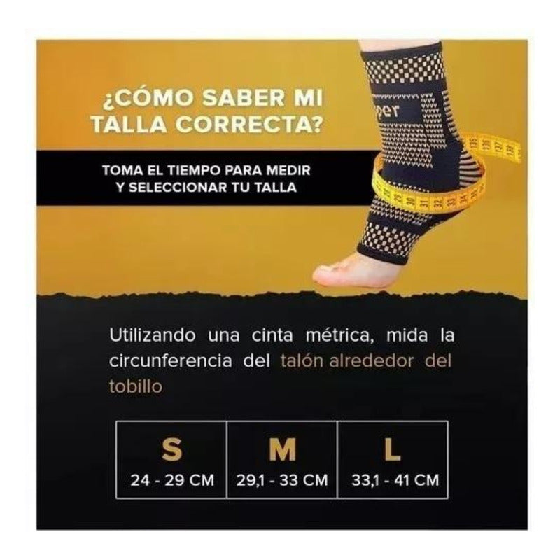 Pack 2 Tobillera Deportiva Compresión Con Fibra De Cobre