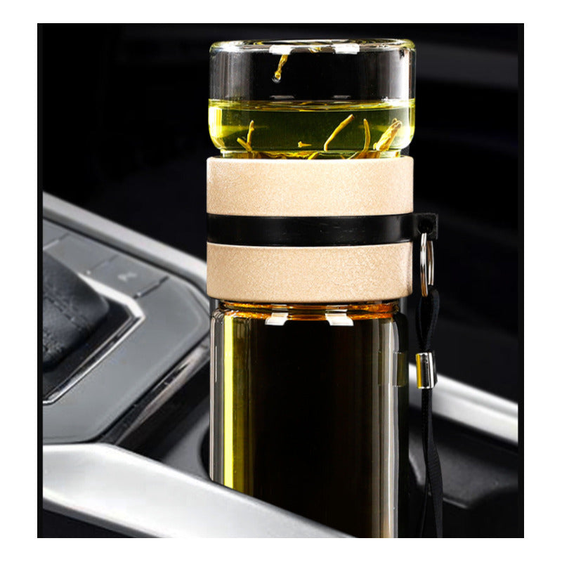 Botella Infusor Vidrio Borosilicato Infusión Separado De Té