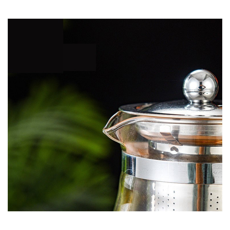 Set Tetera Té Acero Vintage Vidrio 500 Ml Premium - Cukin