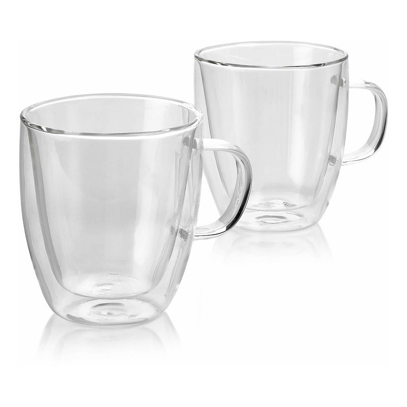 Tazon Café Leche Te Doble Pared 450ml Frio Caliente - Cukin Transparente Dv450