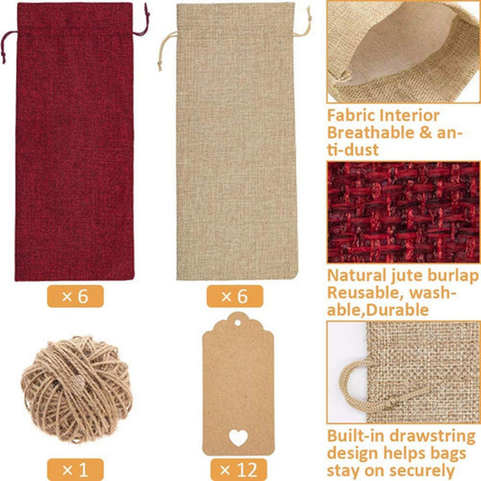 Bolsas De Regalos Navidad Para Botellas Vino 12u - Norplat