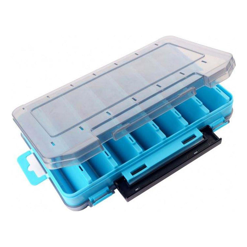 Caja Porta Señuelos Pesca 14 Compartimientos Doble - Norplat