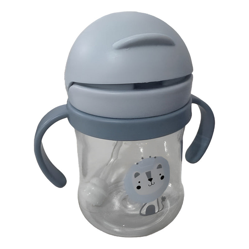 Vaso Antiderrame Norplat Para Bebe Con Bombilla 250ml 360° Celeste León
