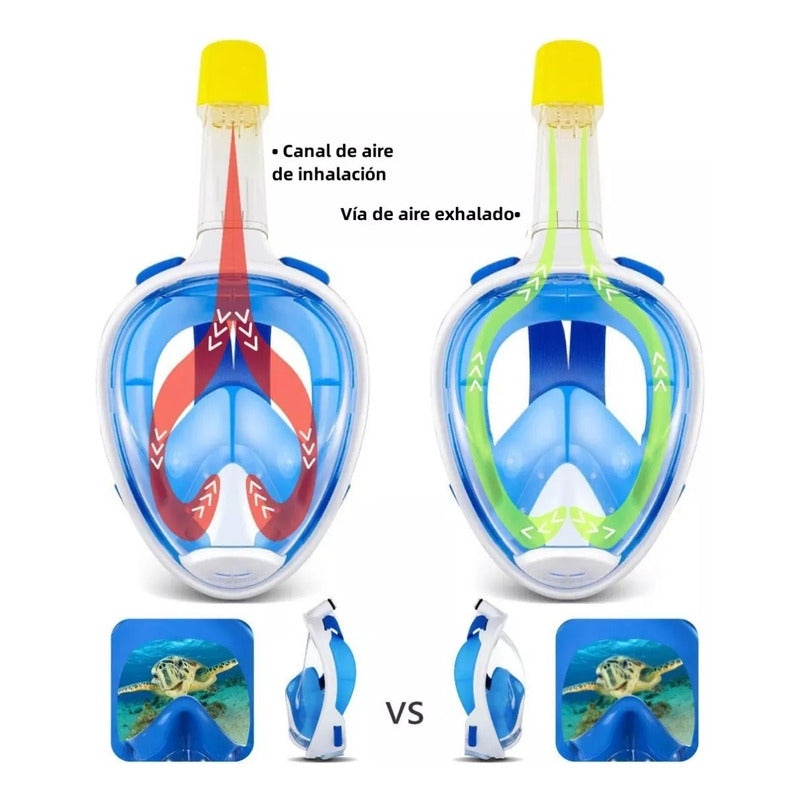 Mascara De Snorkel Buceo Fullface Completa C/ Soporte Camara