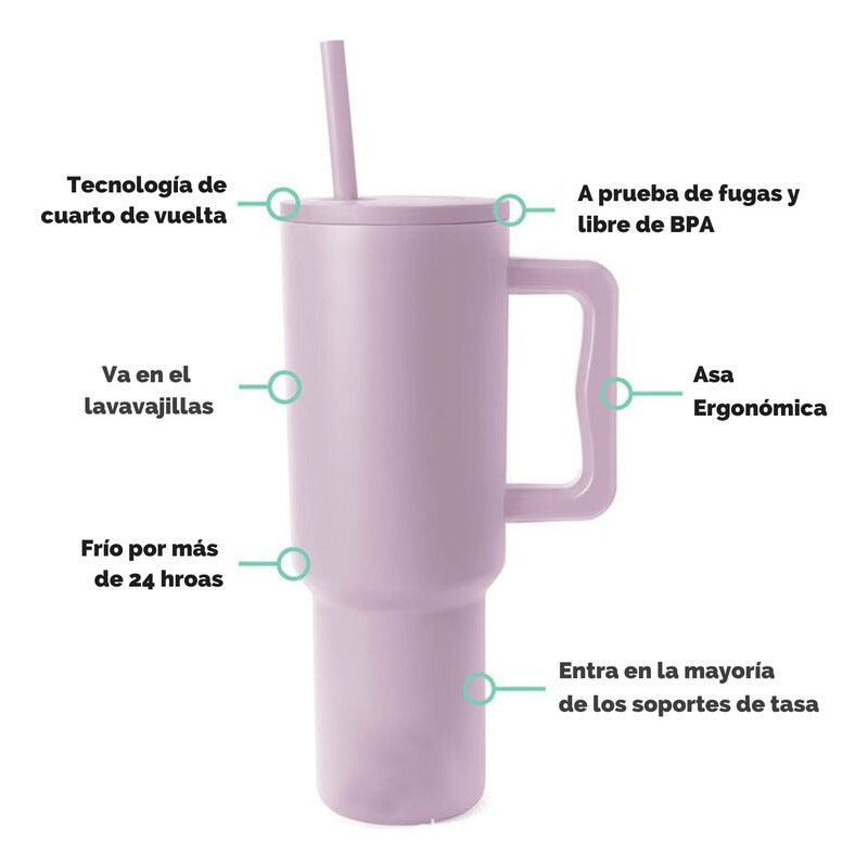 Norplat Tumbler 1180ml Vaso Térmico 40oz 1180ml Con Bombilla