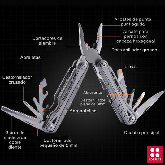 Alicate Norplat Multifuncional Universal Cortante 14 En 1