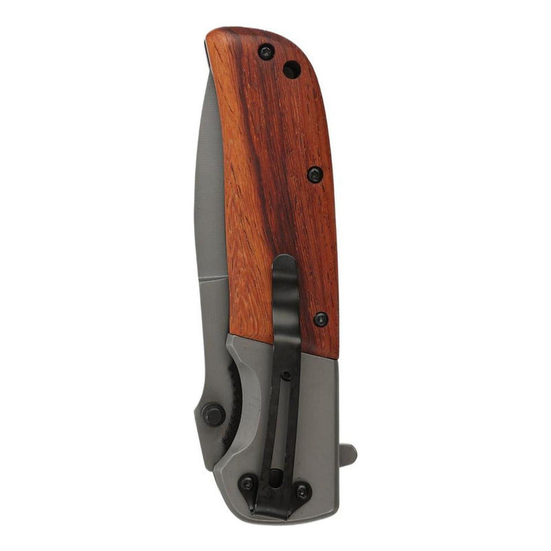 Cuchillo Automatico Norplat Navaja Retractil Mango Madera