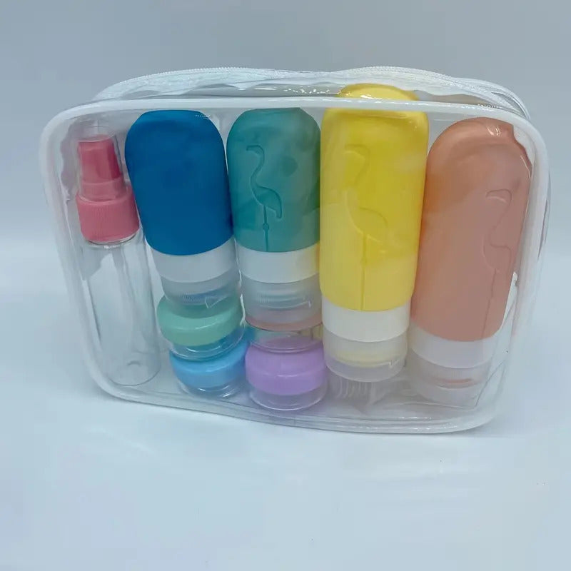 Set De Viaje Botellas Plásticas Dispensadoras 17 Pcs Norplat