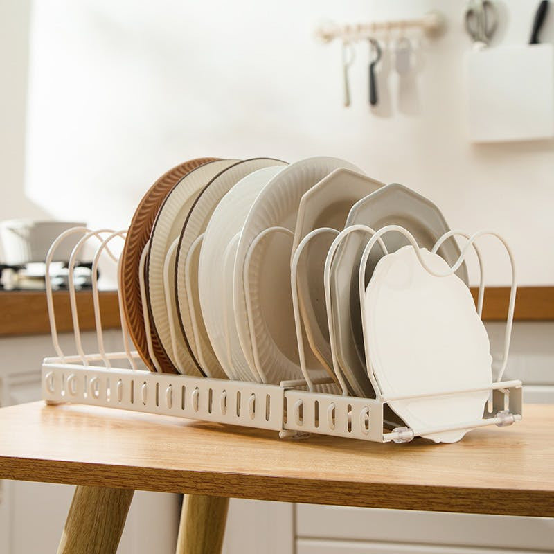 Organizador De Tapas Ollas Sartén Expansible Cocina Norplat Blanco Calido