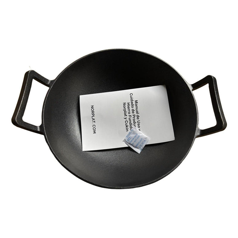 Wok De Hierro Fundido 32 X 9 Cm Redondo - Norplat